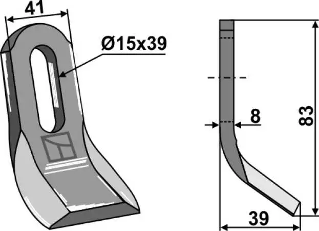 Y-Messer 83x41mm